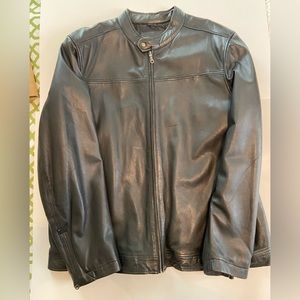 XL Men’s Bomber Genuine Leather Jacket —Black